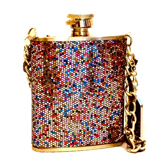 Accessories - ❌SOLD!! Mini 3oz Flask. sparkly. silver hardware.! Let’s make a deal!